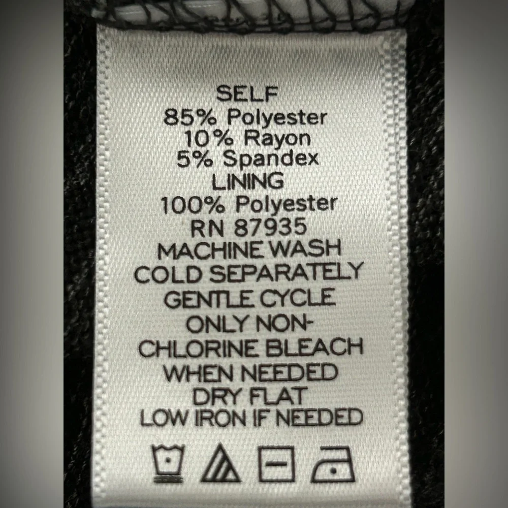 LOGO by Lori Goldstein Charcoal Knit Hooded Asymmetric Tunic Top L - Picture 6 of 6